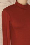 Alsdorf Cannelle Orange Long Sleeved Fitted Dress | La Petite Garçonne side close-up