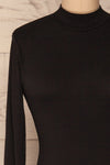 Alsdorf Poivre Black Long Sleeved Fitted Dress | La Petite Garçonne front close-up