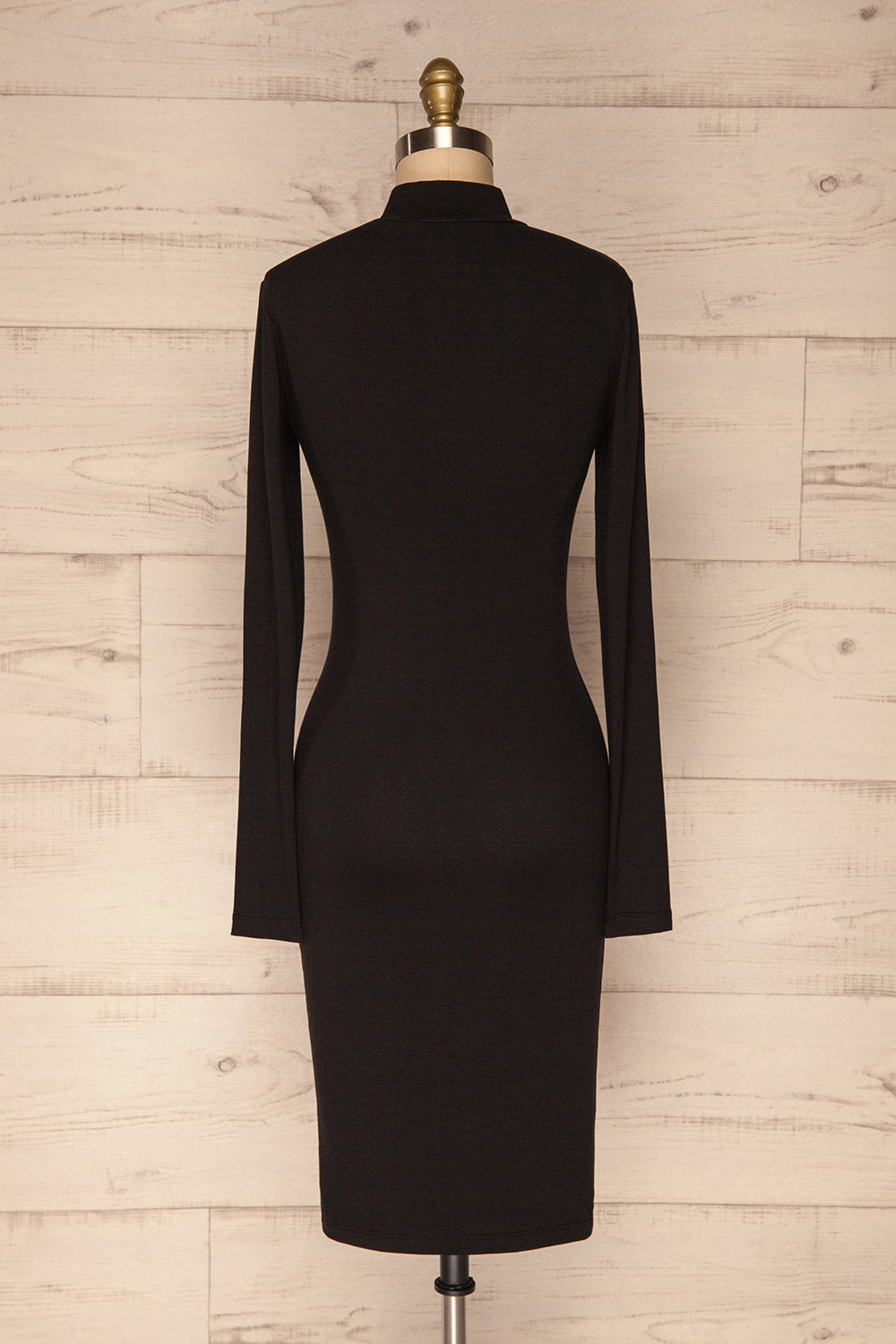 Alsdorf Poivre Black Long Sleeved Fitted Dress | La Petite Garçonne back view 