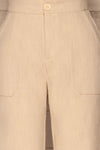 Altenberg Beige Linen Cropped Pants fabric | La petite garçonne