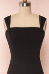 Alvery Black Mermaid Dress | Robe Maxi front close up shoulder up | Boutique 1861