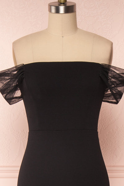 Alvery Black Mermaid Dress | Robe Maxi front close up | Boutique 1861