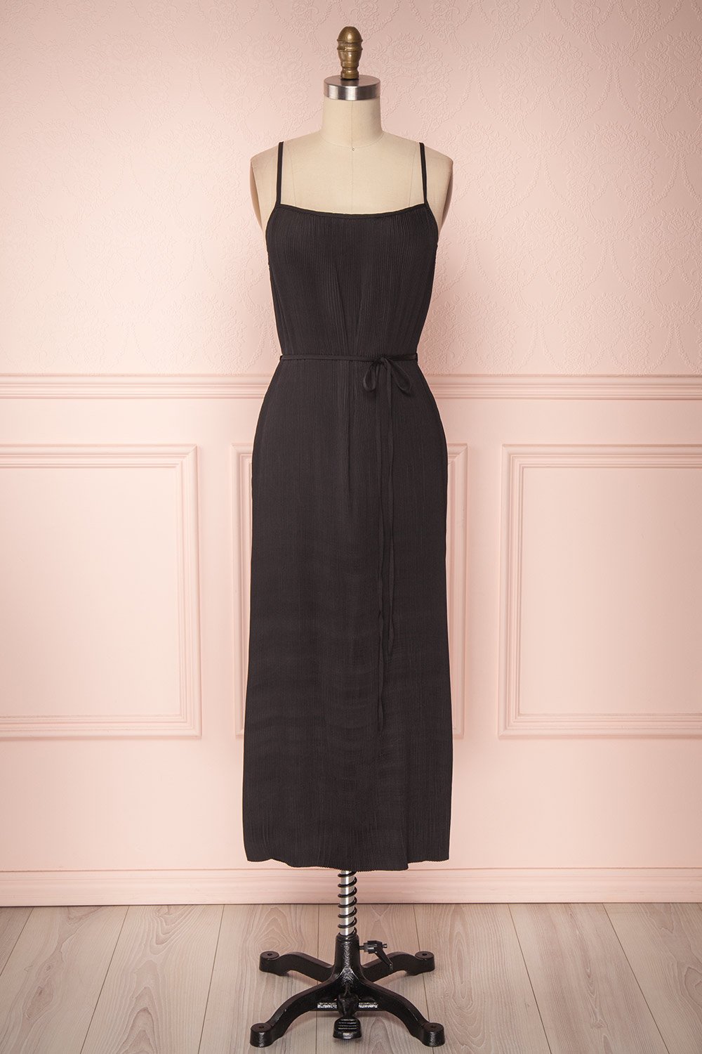 Alvis Crow Black Pleated Tunic Midi Dress | Boutique 1861 1