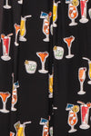 Alyosha Black Cocktail Pattern Pleated A-Line Dress | Boutique 1861 8
