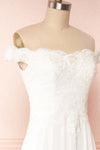 Amanda White Off-Shoulder Maxi Bridal Dress | Boudoir 1861 side close up