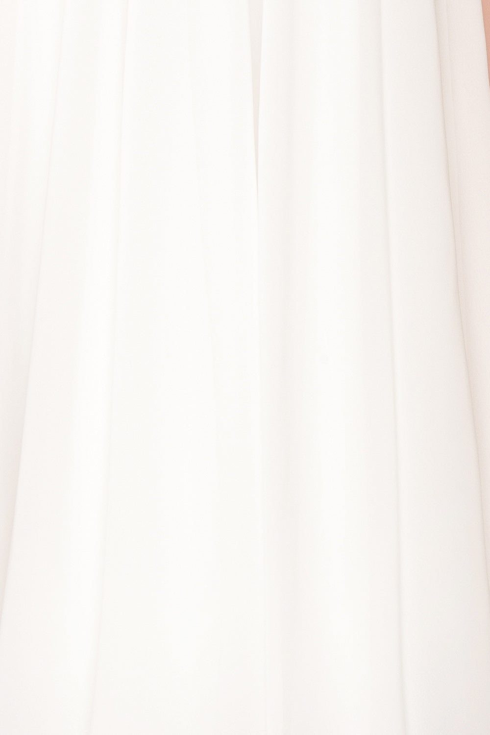 Amanda White Off-Shoulder Maxi Bridal Dress | Boudoir 1861 fabric