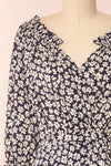 Amaya Floral Half Sleeve Faux-Wrap Maxi Dress | Boutique 1861 front close-up