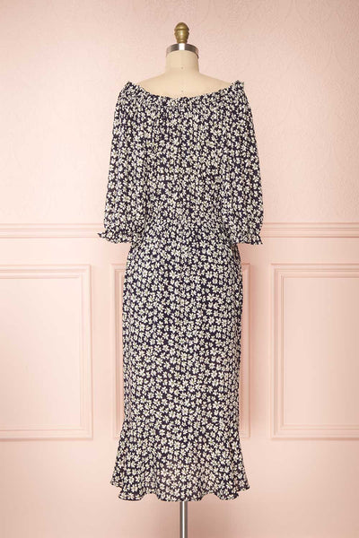 Amaya Floral Half Sleeve Faux-Wrap Maxi Dress | Boutique 1861 back view