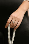 Amphirite Silver Crystal Studded Ring | Boudoir 1861 on model