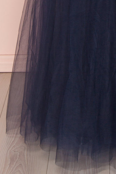 Anahis Night Navy Blue Tulle & Silk Maxi A-Line Dress | Boudoir 1861 8