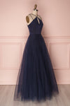 Anahis Night Navy Blue Tulle & Silk Maxi A-Line Dress | Boudoir 1861 4