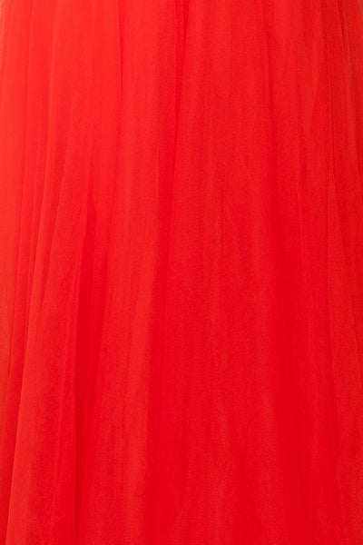Anahis Sunset Red Tulle & Silk Maxi A-Line Dress | Boudoir 1861 8
