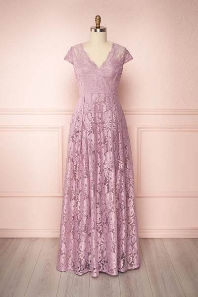 Anaick Lilac Lace A-Line Maxi Gown | Boutique 1861 plus