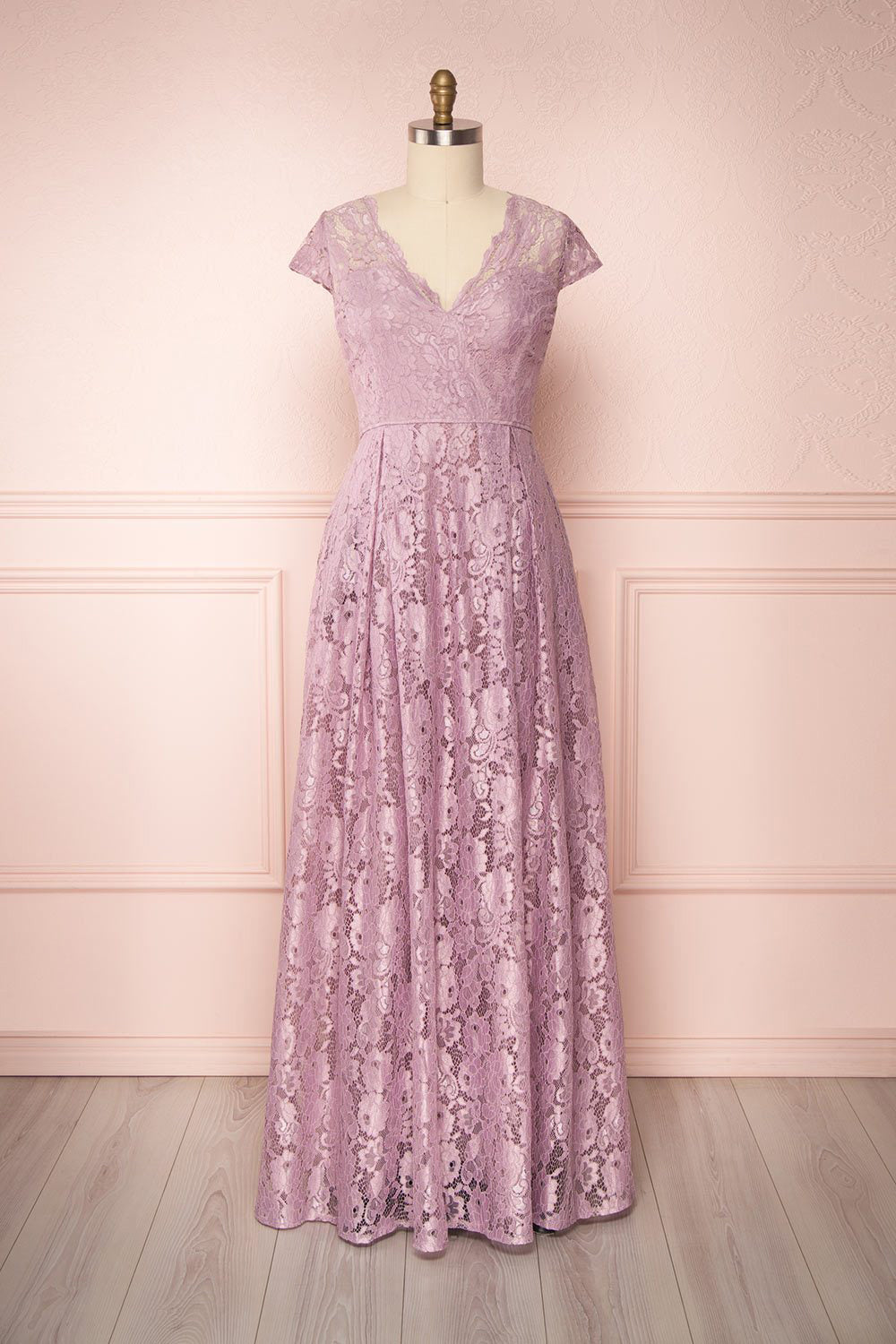 Anaick Lilac Lace A-Line Maxi Gown | Boutique 1861 front