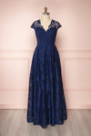 Anaick Navy Blue Lace A-Line Maxi Gown | Boutique 1861 front