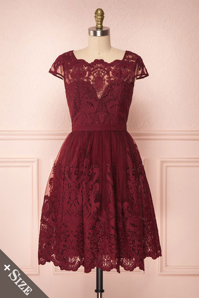 Andela Burgundy | Lace Cocktail Dress