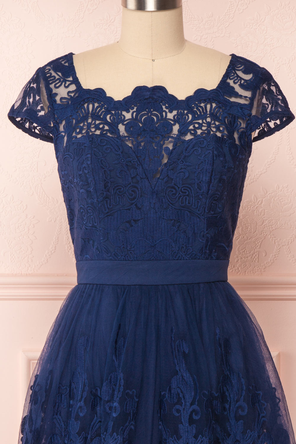 Andela Navy Blue Lace A-Line Cocktail Dress | Boutique 1861 2