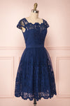 Andela Navy Blue Lace A-Line Cocktail Dress | Boutique 1861 3