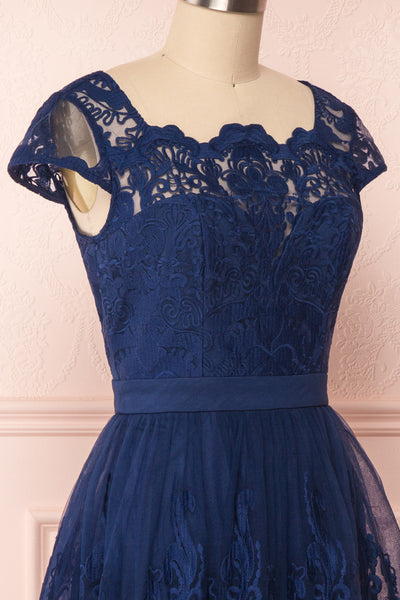 Andela Navy Blue Lace A-Line Cocktail Dress | Boutique 1861 4