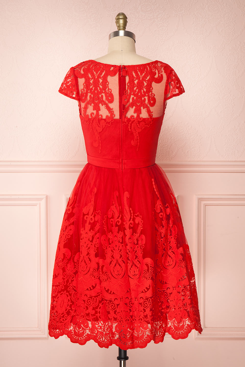 Andela Red Lace A-Line Cocktail Dress | Boutique 1861 5