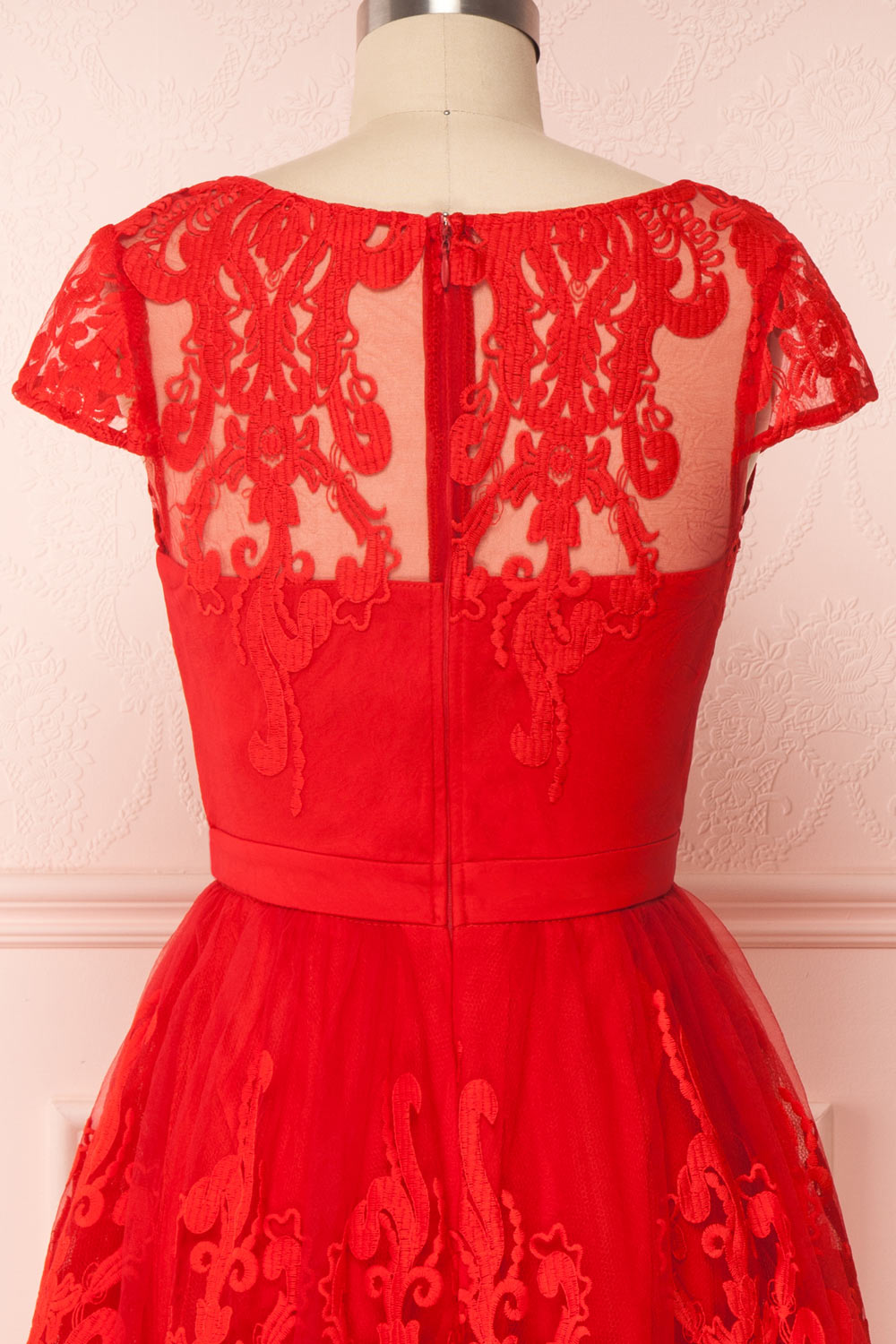 Andela Red Lace A-Line Cocktail Dress | Boutique 1861 6