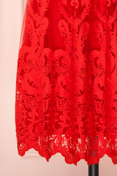Andela Red Lace A-Line Cocktail Dress | Boutique 1861 7