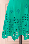 Andreia Turquoise Openwork Short Dress | Boutique 1861 bottom close-up