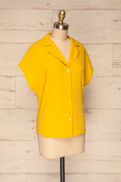 Andria Field Yellow Short Sleeved Blouse | La Petite Garçonne side view