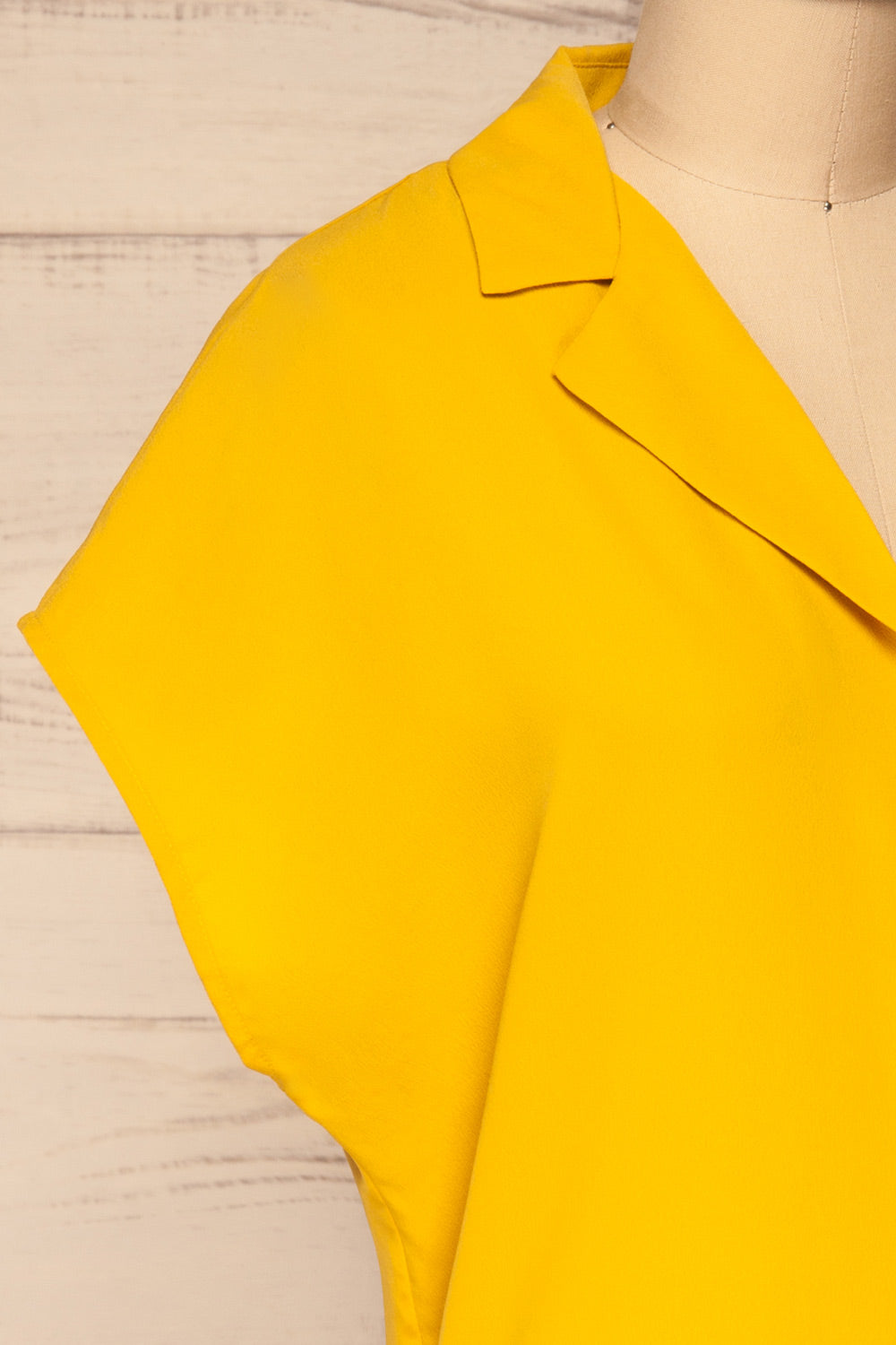 Andria Field Yellow Short Sleeved Blouse | La Petite Garçonne side close-up
