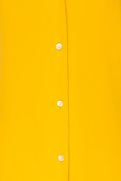 Andria Field Yellow Short Sleeved Blouse | La Petite Garçonne fabric detail