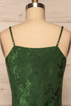 Anemone Green Satin Dress | Robe Verte back close up | La Petite Garçonne