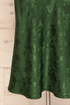 Anemone Green Satin Dress | Robe Verte skirt close up | La Petite Garçonne