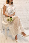 Angeline White Maxi Openwork Bridal Dress | Boudoir 1861 model look 1