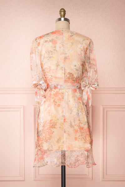 Angioletta Pink Short Sleeve Floral Dress | Boutique 1861 back view