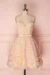 Anisa Blush Pink & Cream Pleated Tulle A-Line Dress | Boutique 1861