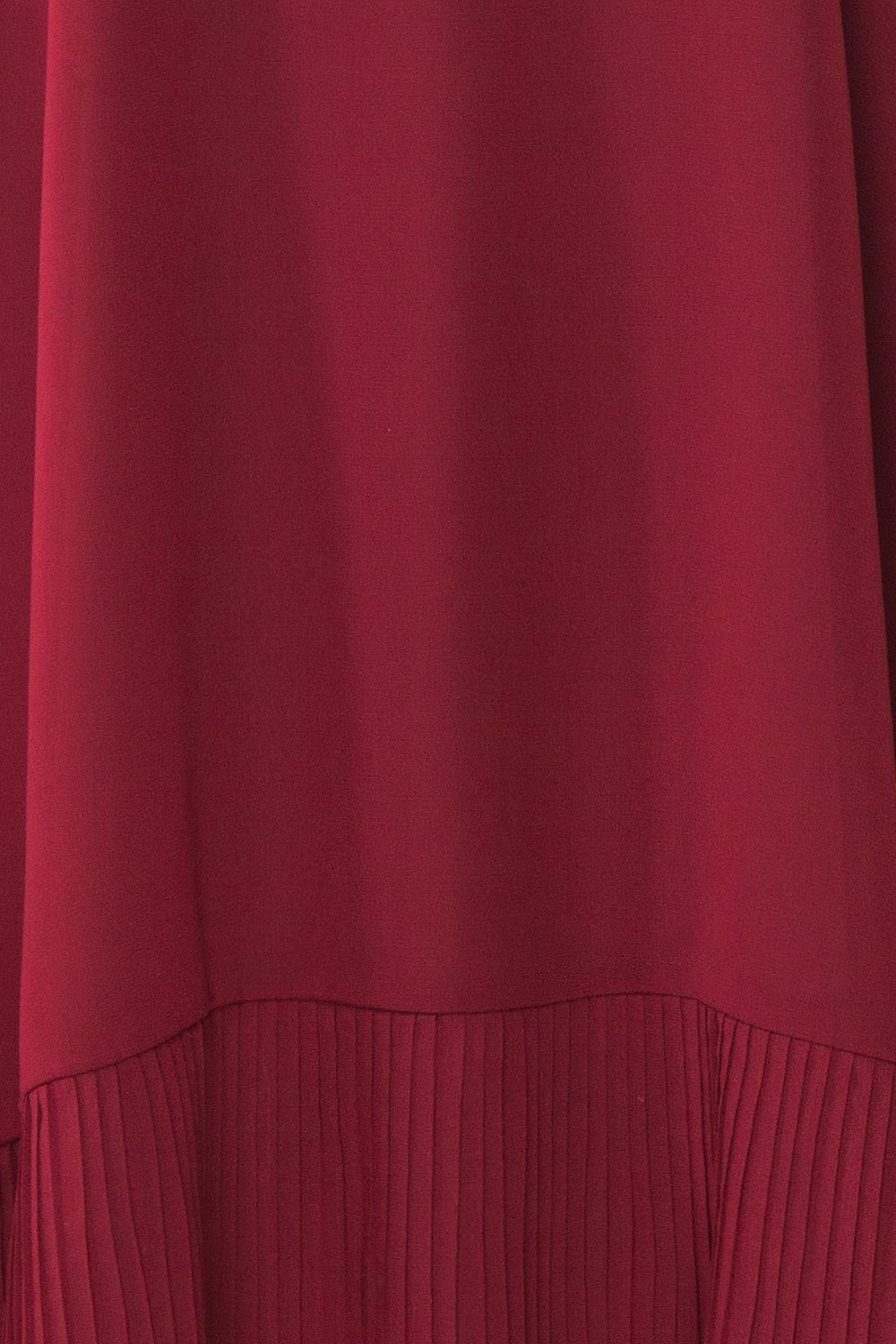 Anisha Burgundy Wide Long Sleeve Dress w/ Frills | Boutique 1861 fabric