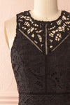 Anivia Black Openwork Crocheted Lace Short Dress | Boutique 1861