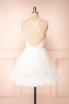 Anjali White Short Flared Tulle Dress | Boutique 1861 back view