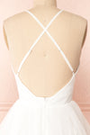 Anjali White Short Flared Tulle Dress | Boutique 1861 back close-up