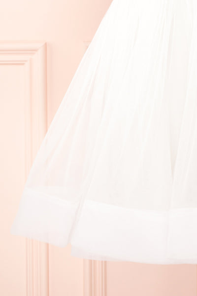 Anjali White Short Flared Tulle Dress | Boutique 1861 bottom