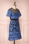 Ann-Maxime Periwinkle Blue Embroidered Fitted Dress | Boutique 1861 3