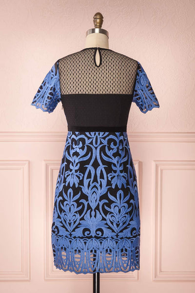Ann-Maxime Periwinkle Blue Embroidered Fitted Dress | Boutique 1861 5