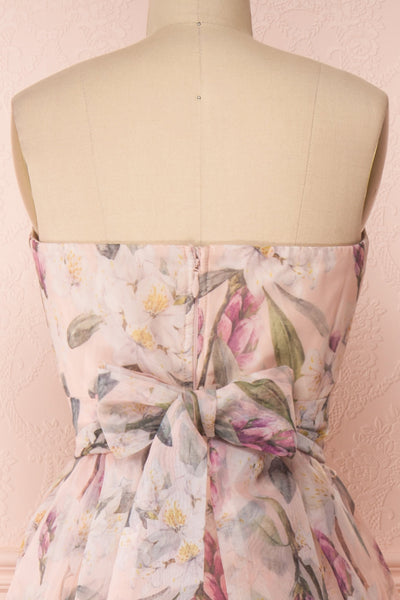 Anouk Blush Pink Floral Bustier Gown | Boutique 1861 back close-up