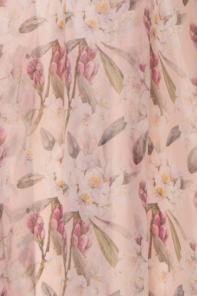 Anouk Blush Pink Floral Bustier Gown | Boutique 1861 fabric details