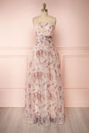 Anouk Blush Pink Floral Bustier Maxi Dress | Boutique 1861 plus