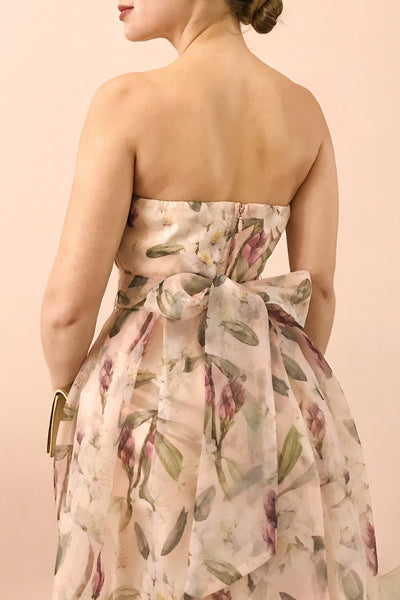 Anouk Blush Pink Floral Bustier Gown | Boutique 1861 model back 1