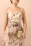 Anouk Blush Pink Floral Bustier Gown | Boutique 1861 model close up
