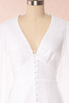 Anoukis White Long Sleeves Bridal Dress front close up | Boudoir 1861