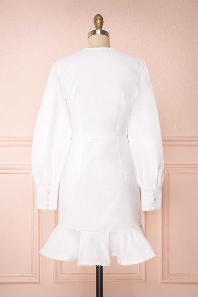 Anoukis White Long Sleeves Bridal Dress back view | Boudoir 1861
