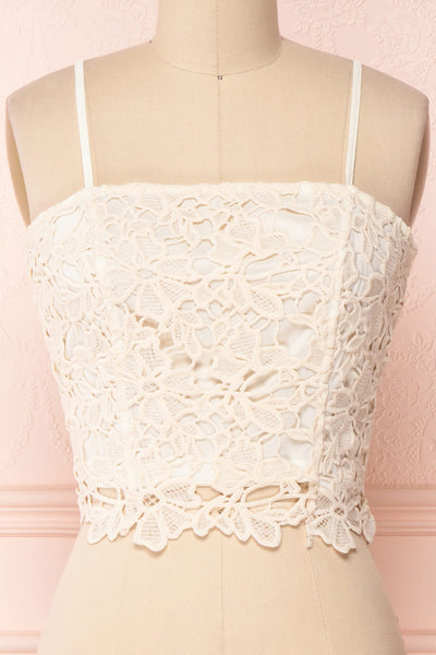 Anteai Cream Crocheted Lace Crop Camisole | Boutique 1861 2